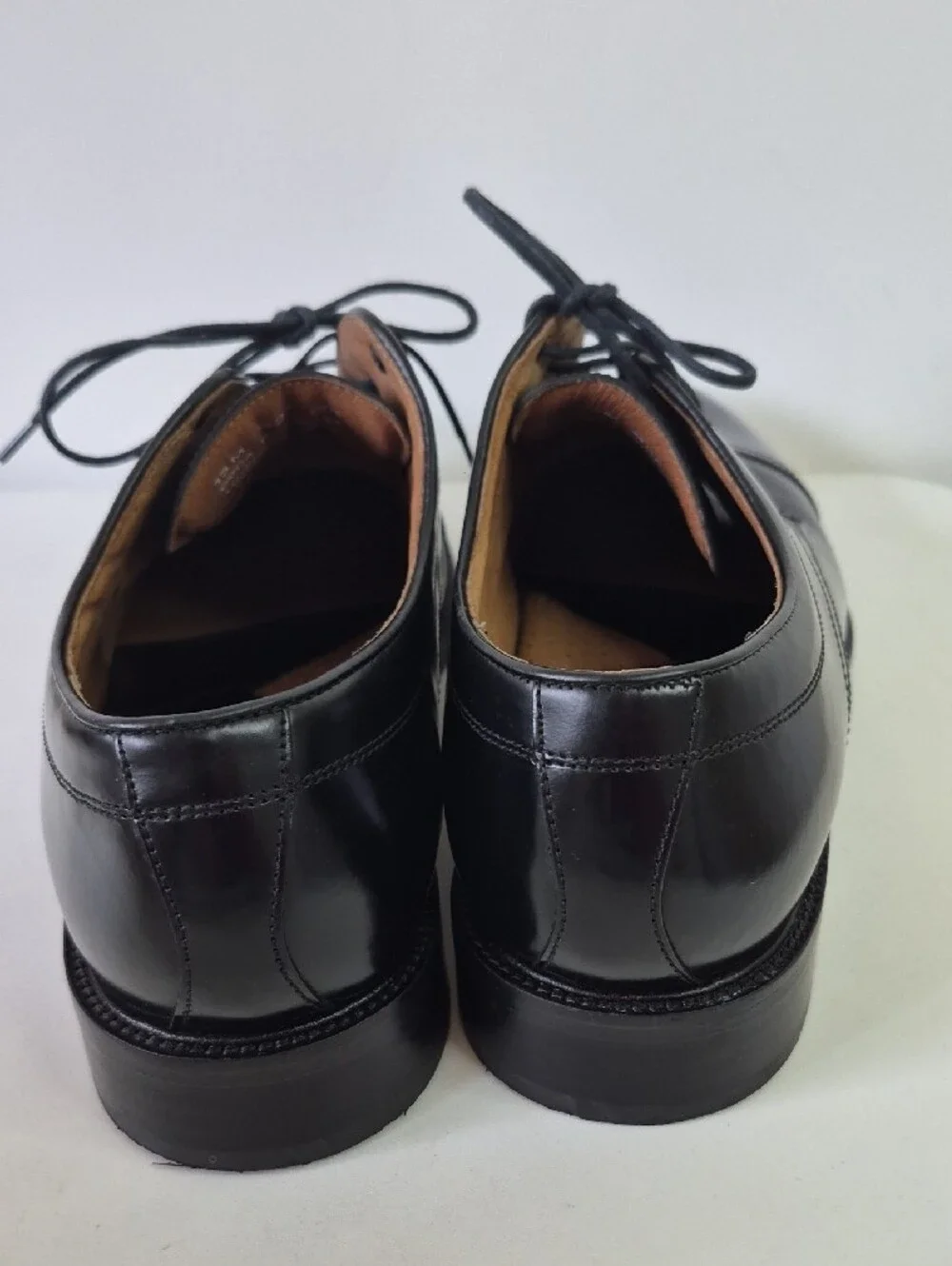 Bass Men's Black Leather  Cap-Toe Derby‎ Shoes Size 13M